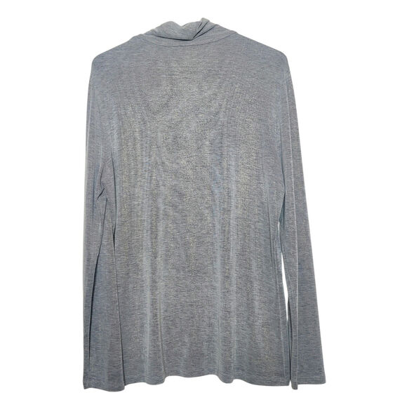 J. McLaughlin Nora Metallic Sparkly Turtleneck Top Large Silver Gold Lightweight - Picture 5 of 12